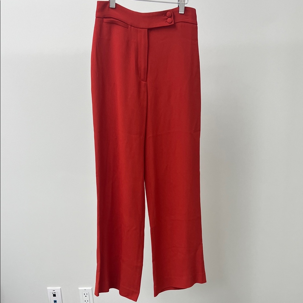 Elegant Scarlet Wide Leg Women's Pants